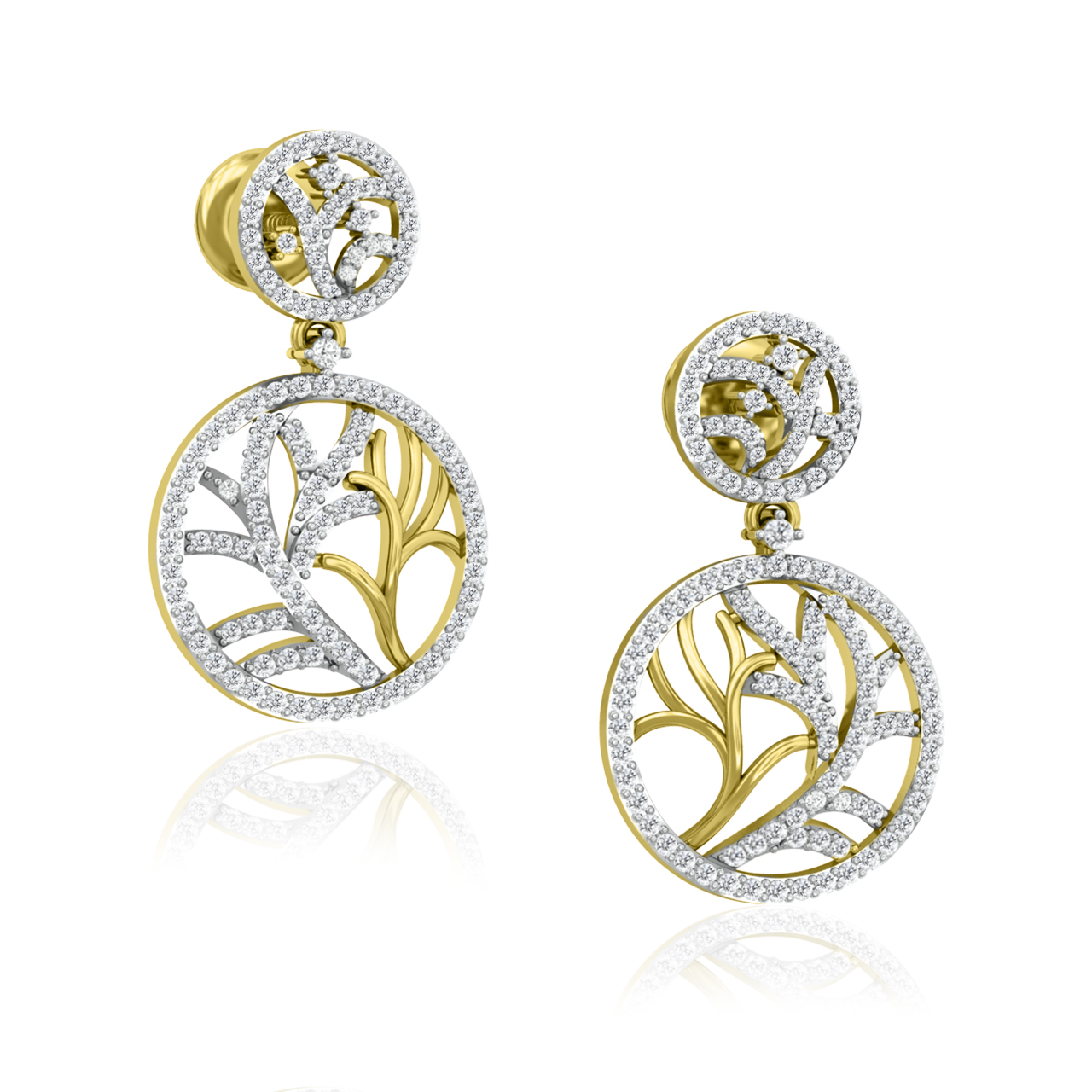 Camilla Round Diamond Dangler Earrings